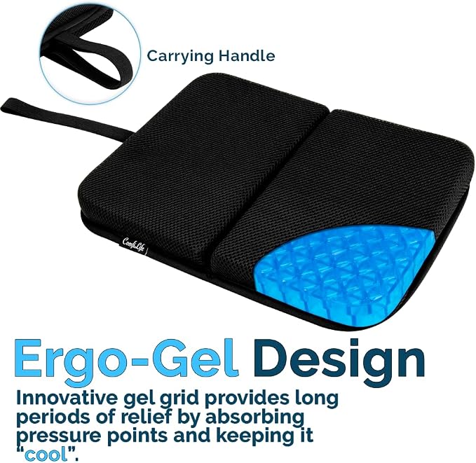 ComfiLife Ergo-Gel Airplane Seat Cushion – Travel Seat Cushion – Compact - Image 3