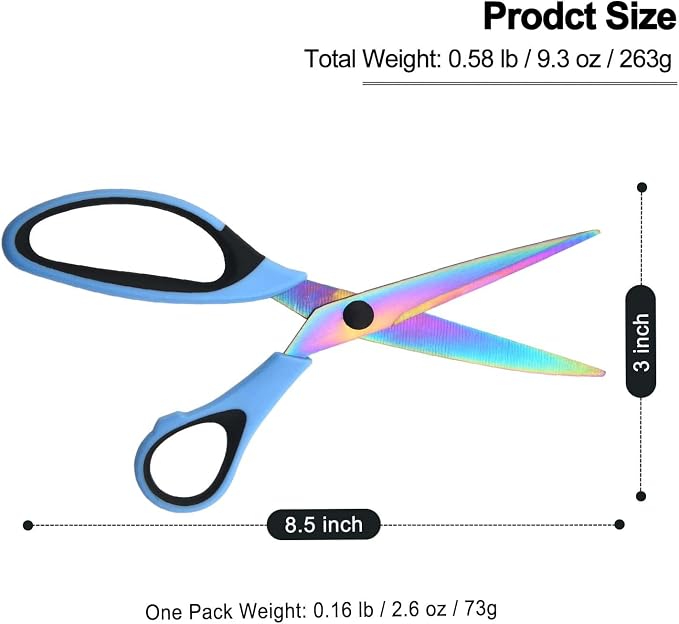 8.5" All-Purpose Scissors, Comfort-Grip Sturdy Scissors - Image 6