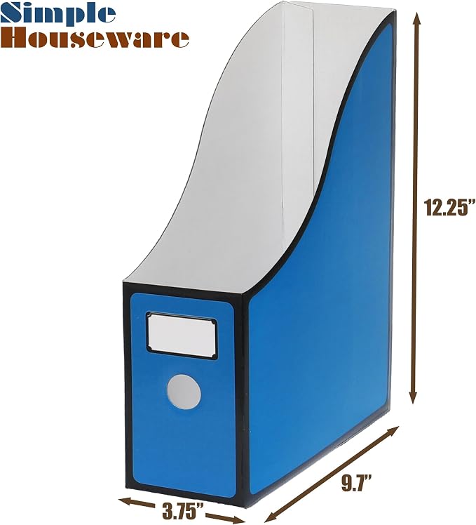 Simple Houseware 6-Pack Magazine File Holder Box, Foldable Cardboard Organizer - Image 8