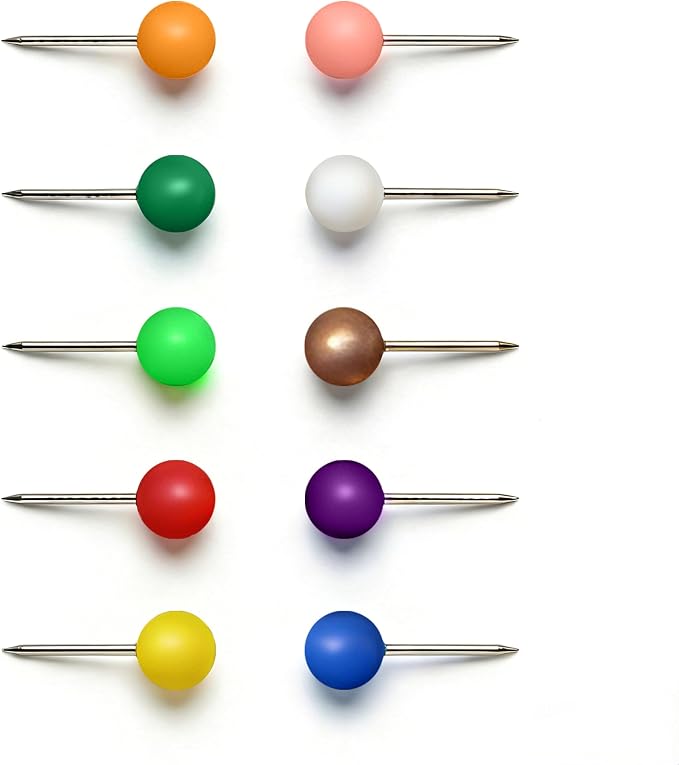 1200 Pcs Multi-Color Push Pins for Travel Map, 1/8" Small Durable Map Tacks - Image 2