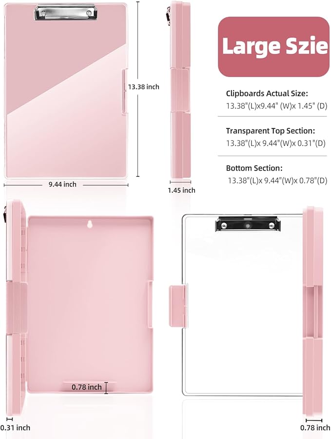 Clearview Clipboard with 2 Storage, Dry Erase 8.5x11 Heavy Duty ClipBoards - Image 8