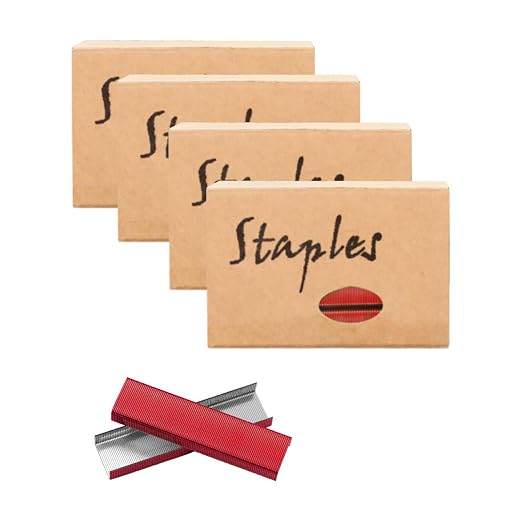 Red 26/6 Standard Staple Set 12mm Width 1000/Box 4 Boxes/Pack 4000 Count Staples by MEIYITIAN
