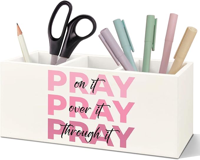 SNNDER Christian Pen Holder for Desk, Prayer Christian Gifts for Women by Unknown