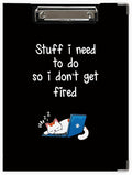Funny Cat Work Clipboard Folio by Unknown