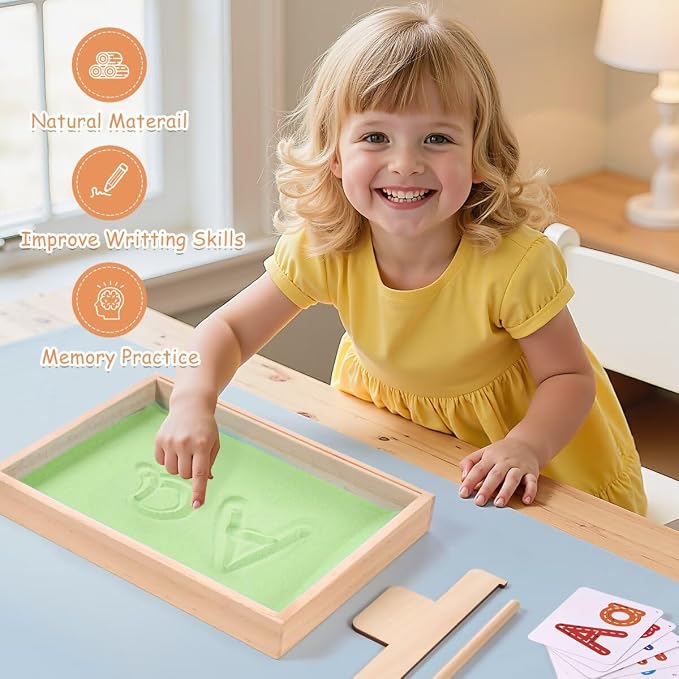 Montessori Sand Tray for Kids, Writing Play Sand Tray - Image 2