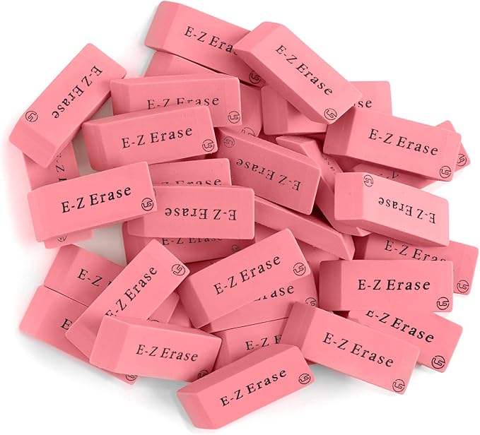 Pink Erasers, Erasers for Kids, Rubber Eraser, Erasers Bulk for School Supplies - Image 2