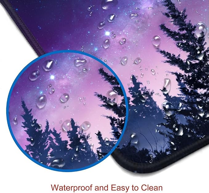 Gaming Large Mouse Pad with Stitched Edges, Galaxy Desk Mat, Extended Keyboard - Image 5