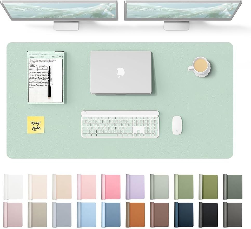 YSAGi Leather Desk Protector, Office Mat, Large Mouse Mat, Non-Slip PU Leather by YSAGi