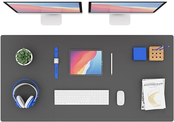 K KNODEL Large Office Leather Desk Mat, Mouse and Keyboard Pad, Computer and by K+KNODEL