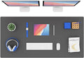 K KNODEL Large Office Leather Desk Mat, Mouse and Keyboard Pad, Computer and by K+KNODEL