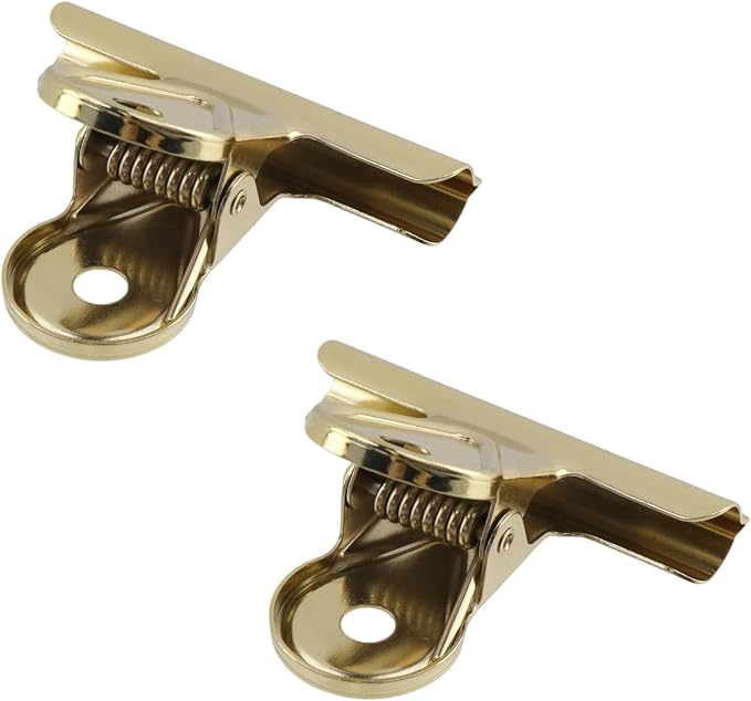 Xiaoyztan Mini Clips, 50mm Wide Gold Bulldog Clips Paper Clip Binder Bull Clip - Image 3
