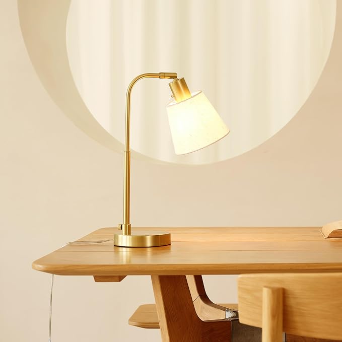 Globe Electric 61000057 16" Desk Lamp, Matte Brass Finish, Adjustable Pivot - Image 2