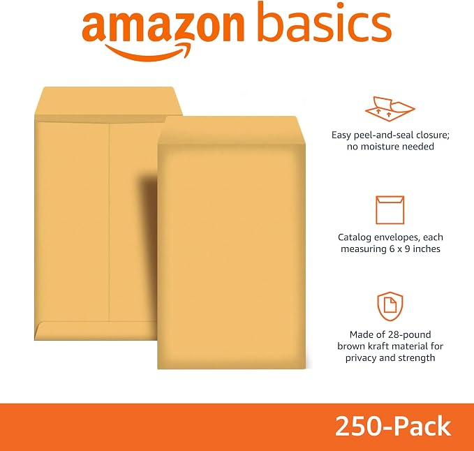 Amazon Basics Catalog Mailing Envelopes, Peel and Seal, 6x9 Inch - Image 2