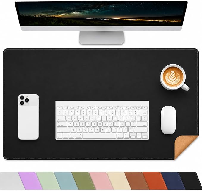 AFIING Desk Mat, 31.5" x 17", Cork Desk Pad Protector | Dual-Sided Cork & PU by AFIING