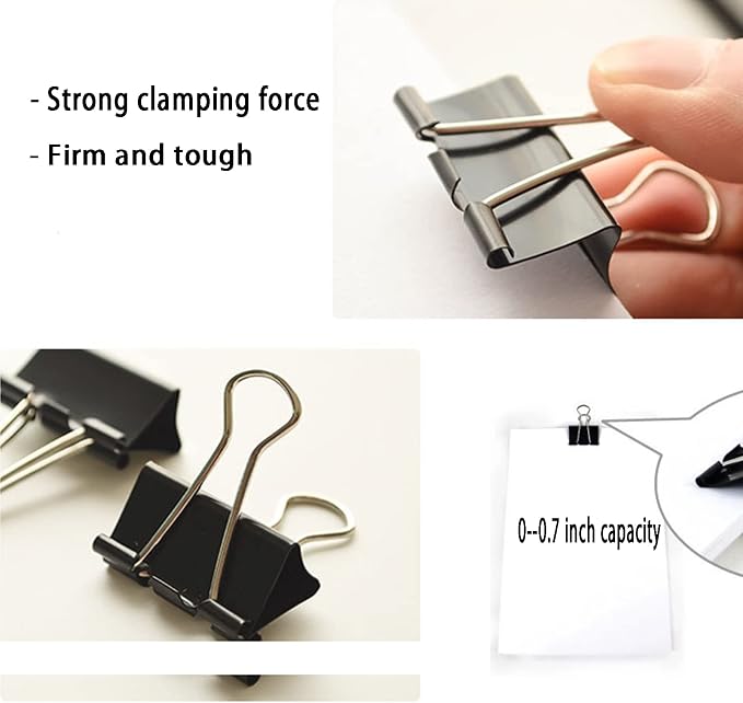 Medium Binder Clips 1.6 Inch, Large Binder Clips Medium Paper Clamps - Image 3