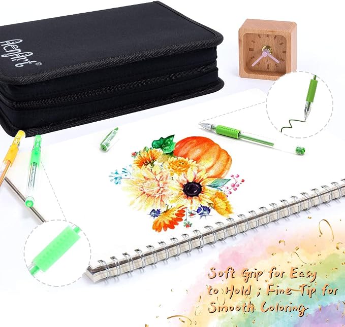 Aen Art Gel Pens for Adult Coloring Books, 160 Pack Artist Colored Gel Pen - Image 4