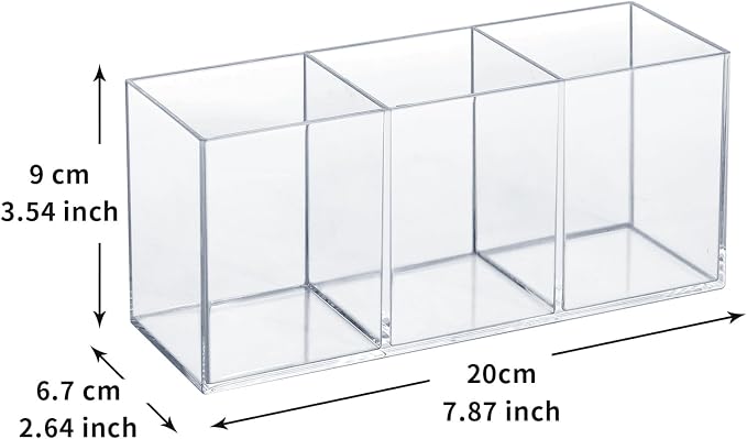 elysolpluv Clear Acrylic Silverware & Pen Organizer Caddy, Transparent Plastic - Image 2