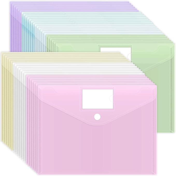 EOOUT 45pcs Plastic Envelopes, Plastic File Folders by EOOUT