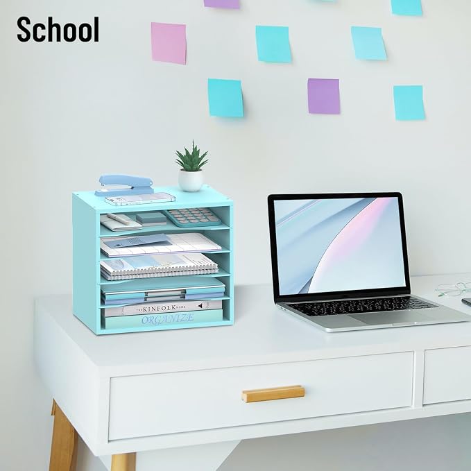 5-Tier Wood Desk Organizer, Paper Tray Organizer - Image 9