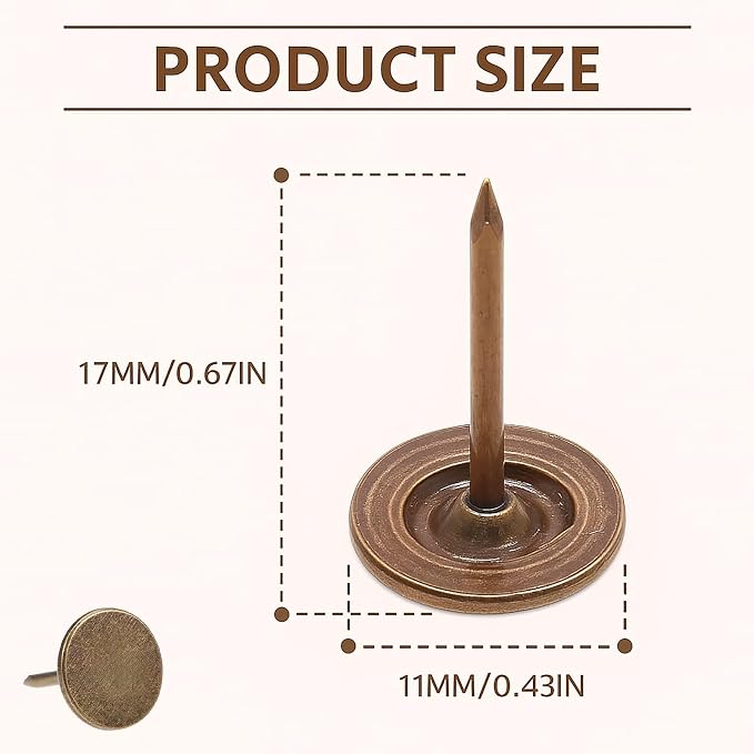 100pcs Industrial Hardware Thumb Tacks, 7/16 Inch Heavy Duty Flat Head Push Pins - Image 2