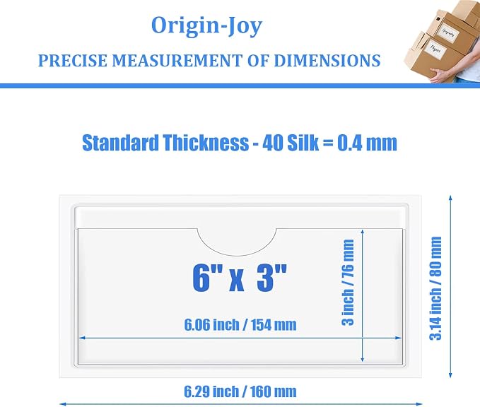 Origin-Joy 50 PCS Self-Adhesive Index Label Pockets - Image 2