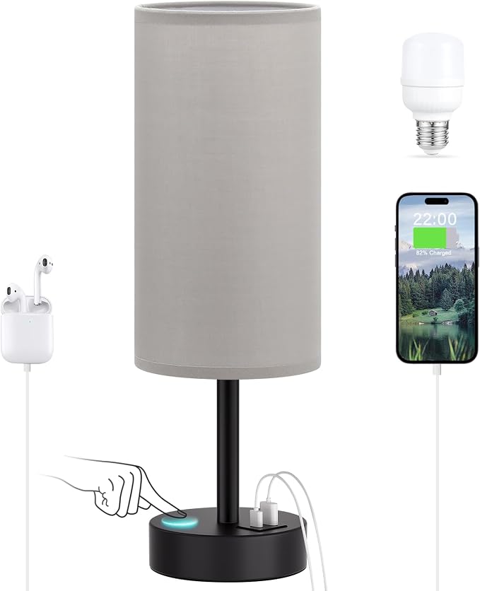 Dicoool Grey Touch Bedside Lamp by DicooolDirect