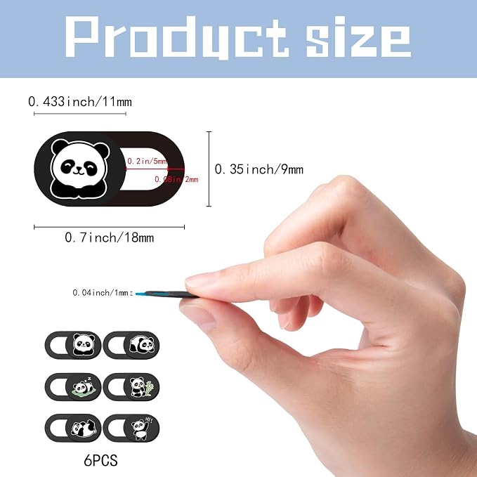 Panda Camera Cover Slide Cute Animal Design Privacy Camera Blocker Protector - Image 2