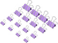 130 Pack Macaron Purple Binder Clips Assorted Sizes, Large Medium Small Mini 4 by Bgudee
