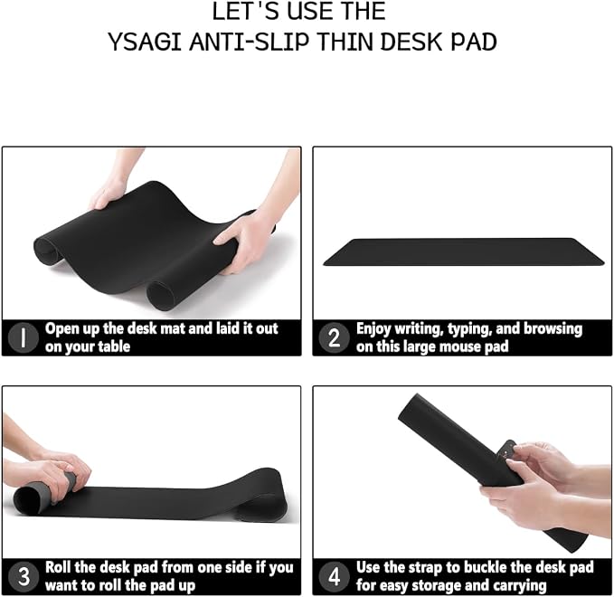 YSAGi Non-Slip Leather Desk Pad L Size, Waterproof Laptop Computer Desk - Image 6