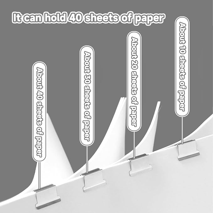 Portable Binder Clip Stapler, Includes 100 Reusable Clips, Handheld Paper Clam - Image 6