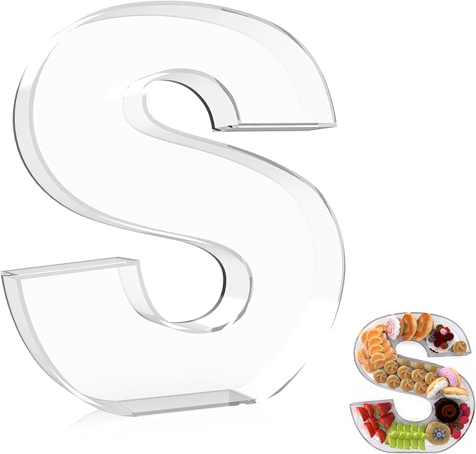 13.8" Extra Large Acrylic Letter Charcuterie Board Box, Reusable Fillable by RUFHVTY