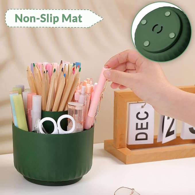 SKYDUE 360 Degree Rotating Desk Organizer, Dual-Purpose Pencil Pen Holder - Image 2