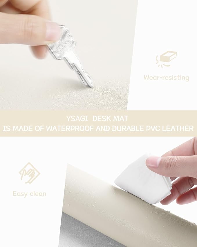 YSAGi Non-Slip Leather Desk Pad, Desk Matt - Image 5