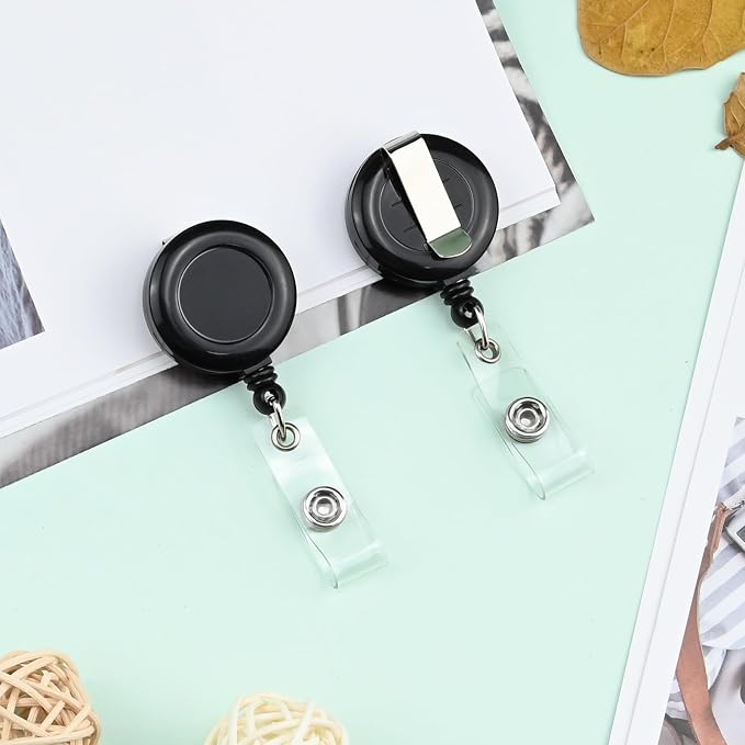 100 Pack Retractable Name Badge Holder Reel - Image 6