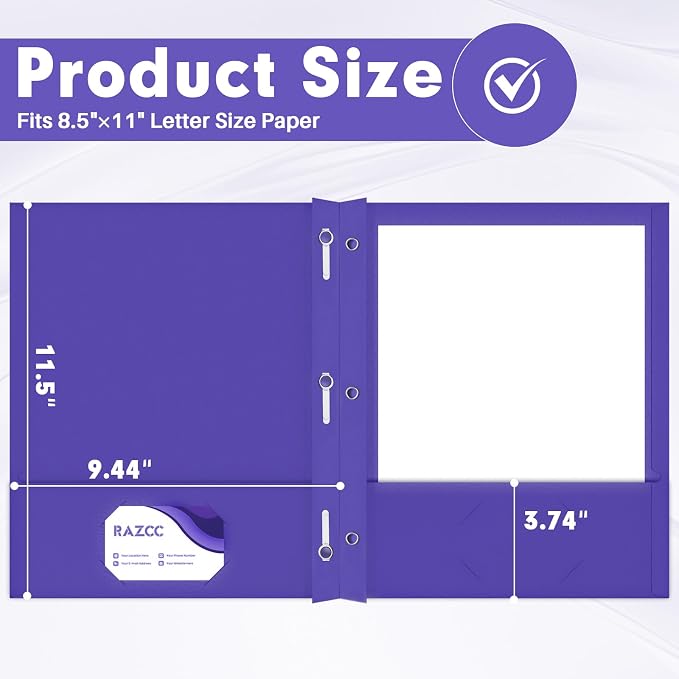 Two Pocket Folders, RAZCC 50 Pack Two Pocket Folders - Image 2