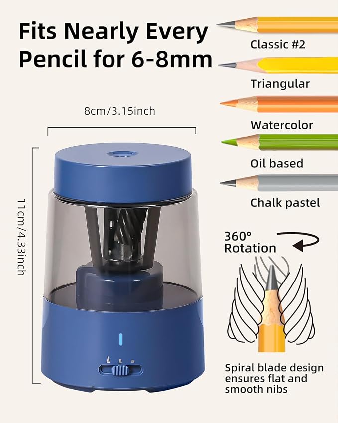 ZMOL Electric Rechargeable Pencil Sharpener, Automatic Pencil Sharpeners - Image 2