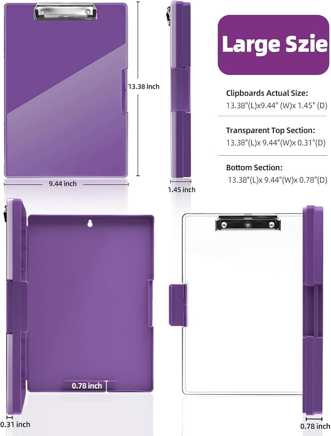 Clearview Clipboard with 2 Storage, Dry Erase 8.5x11 Heavy Duty ClipBoards - Image 7