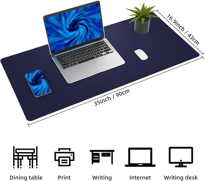AFIING Desk Mat, 35.4" x 17", Cork Desk pad Protector | Dual-Sided Cork & PU - Image 2