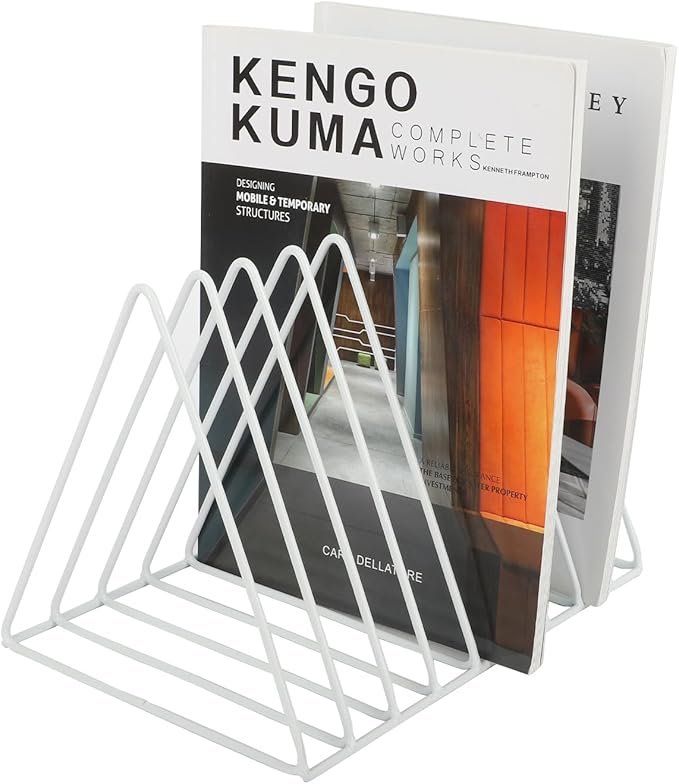 EASEPRES Vinyl Record Holder Storage, 9 Slot Metal Magazine Book Album Display - Image 6