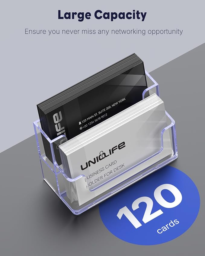Uniclife 4 Pack Acrylic Business Card Holder - Image 4