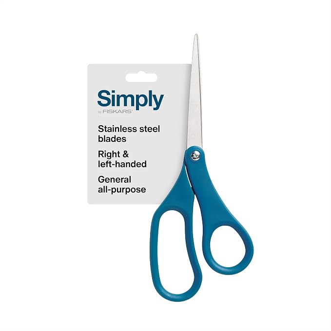 Fiskars 8" Scissors for Home & Office, Stainless Steel Scissors, All Purpose by Unknown