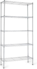 Amazon Basics 5-Shelf Adjustable Heavy Duty Steel Wire Rack, Space Saving by AmazonBasics