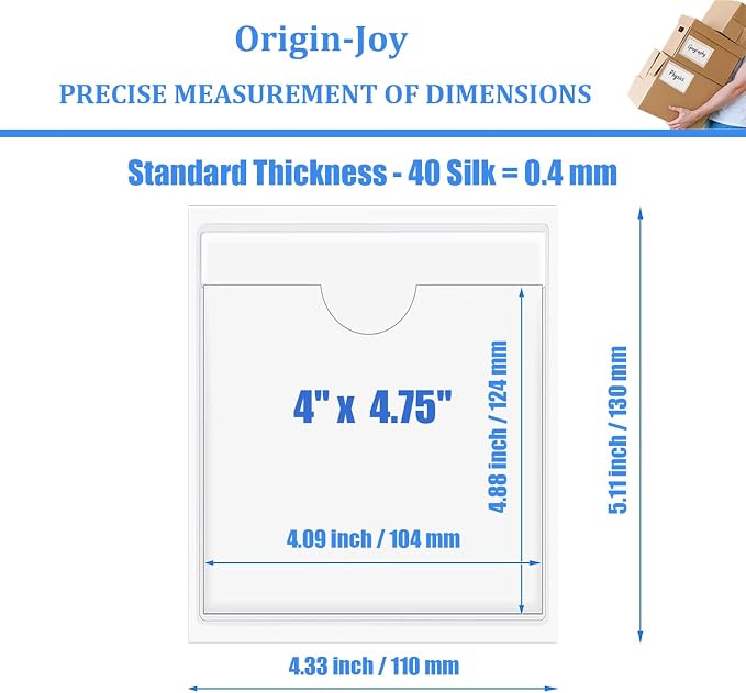 Origin-Joy 50 PCS Self-Adhesive Index Label Pockets - Image 2