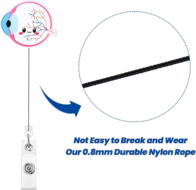 Funny Eye Anatomy Nurse Badge Reel, Cute Ophthalmology Retractable ID Badge - Image 5