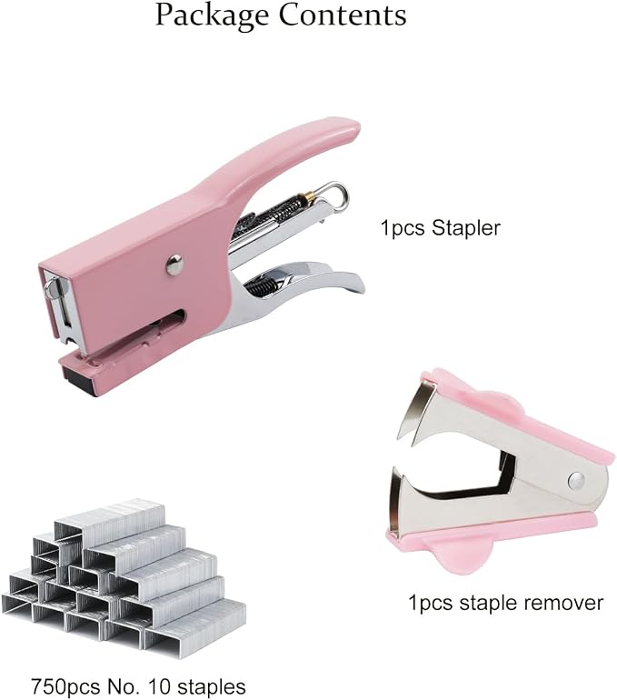 Small Hand-held Stapler Set, 15 Sheet Capacity, Includes 750Pcs Staples and A - Image 2
