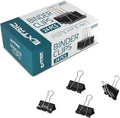 Binder Clips - 24 Mini Binder Clips, 0.6 Inch Black Paper Clamps, File Clip by EXTRIC