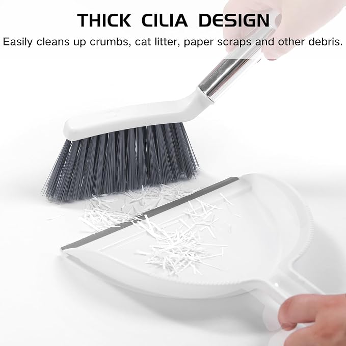 NACENA Mini Broom and Dustpan Set, Small Dust Pan and Brush Set - Image 4