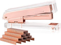 Elegant Ultra Clear Acrylic Rose Gold Desktop Stapler by Dedicatedtosupplyingstylishhighenddesktopaccessoriessolutions