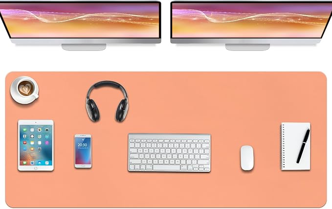 Boutilon Leather Desk Pad Protector, Non-Slip Mouse Pad, Laptop Desk Pad by Boutilon
