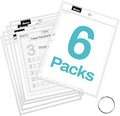 SUNEE 6 Packs Oversized Reusable Dry Erase Pocket Sleeves by SUNEE